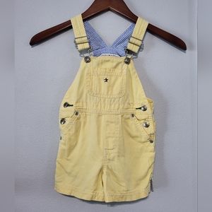 Vintage Tommy Hilfiger Yellow Short Overalls Toddler Size 2T